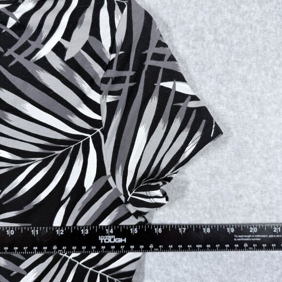 Old Navy T-Shirt Dress Women Sz M Black/Gray Palm Leaves Botanical Stretch - Picture 6 of 11